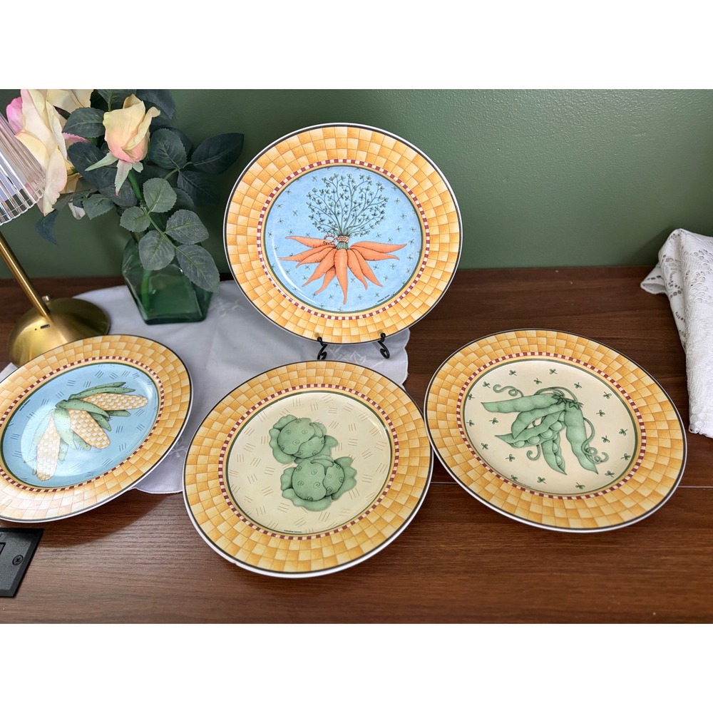 Debbie Mumm Blue Ribbon Salad Plates Set of 4 Sakura Vegetable Plates - Picture 6 of 11